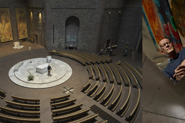 Absolvent des Studiums der Fotografie, Martin Niek&auml;mper, geht auf Wanderausstellung.